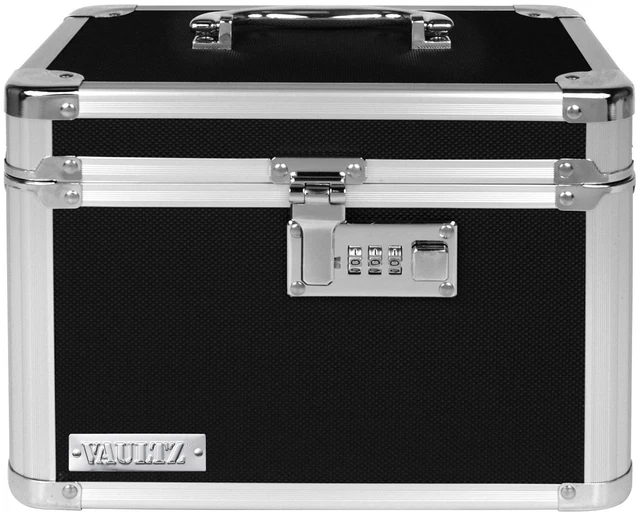 Main image of Vaultz Combination Lock Storage Safe Box, Medium Density Fiberboard, 10x7.25x7.75Inches, Black