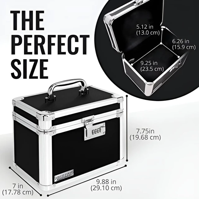 Alt view image 5 of 5 - Vaultz Combination Lock Storage Safe Box, Medium Density Fiberboard, 10x7.25x7.75Inches, Black
