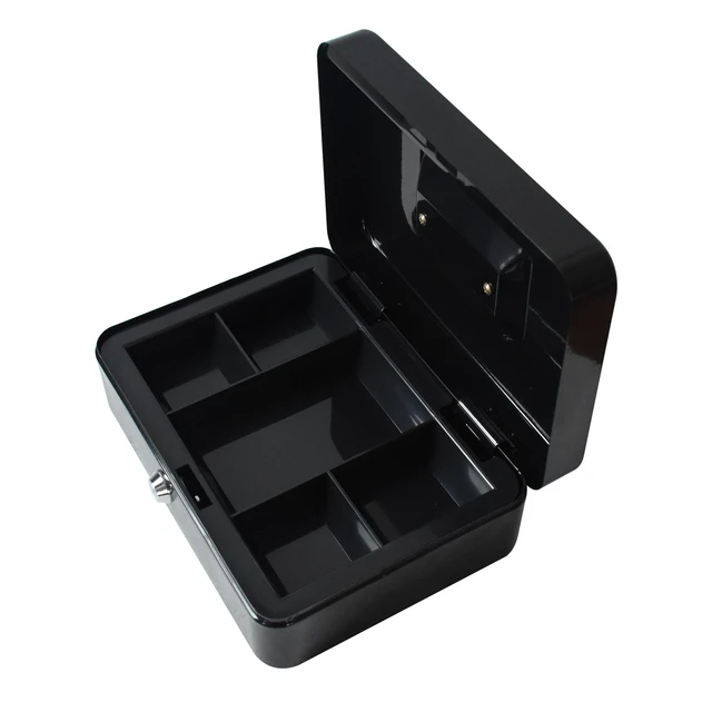 Alt view image 4 of 5 - Pen + Gear 10inch Metal Cash Box with Money Tray and Key Lock, Black, YFC-25