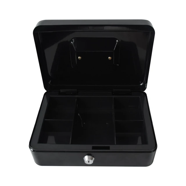 Alt view image 5 of 5 - Pen + Gear 10inch Metal Cash Box with Money Tray and Key Lock, Black, YFC-25