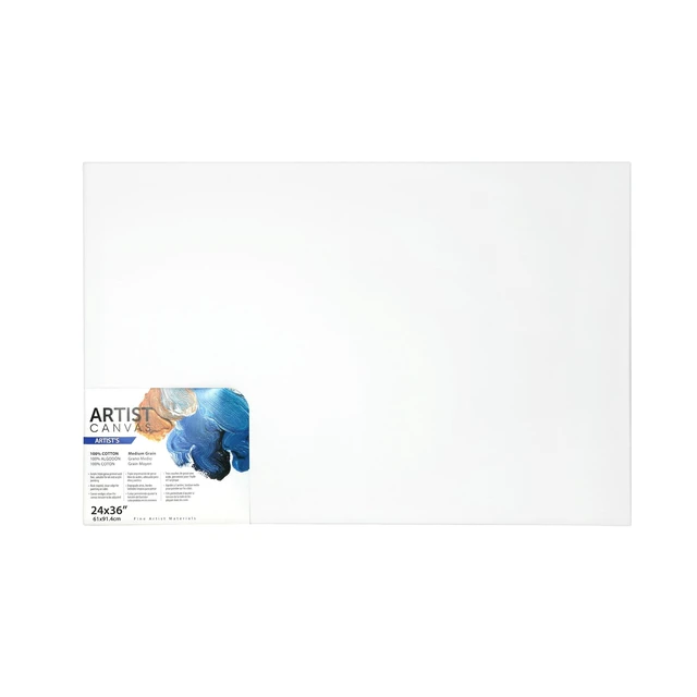 Alt view image 3 of 6 - Artist Stretched Deluxe Canvas, 24"x36", 1 Pack, 100% Cotton Acid Free, White
