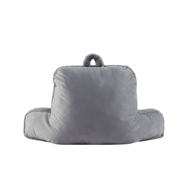 Alt view image 4 of 6 - Mainstays Faux Fur Plush Backrest Pillow, Gray, 18.5in x 32.5in x 10in