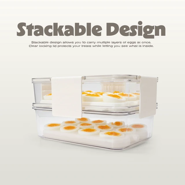 Alt view image 2 of 7 - Cook with Color 24-Egg 2-Level Chilled Storage Container with Ice Packs