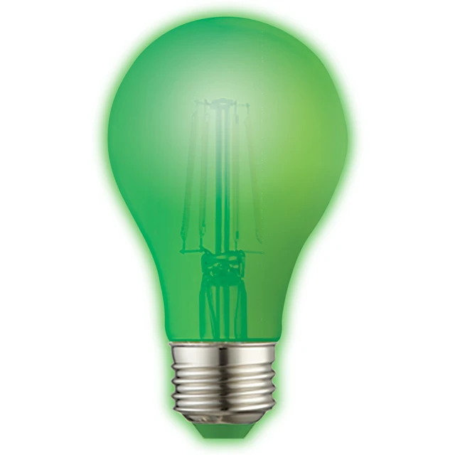 Alt view image 6 of 6 - Great Value LED Light Bulb 7.5W (60W Equivalent) A19 E26 Medium Base Non-Dimmable Green 2-Pack