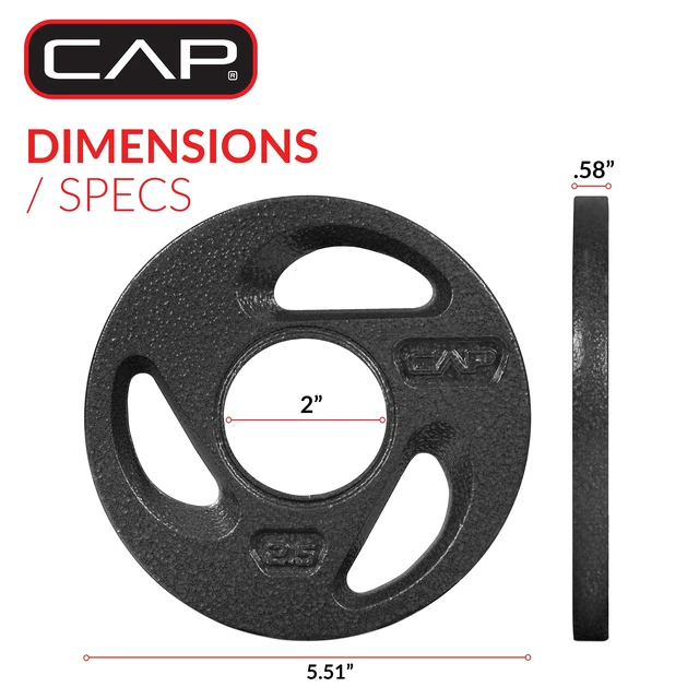 Alt view image 4 of 7 - CAP Barbell 2" Olympic Grip Plate 2.5lb Pair