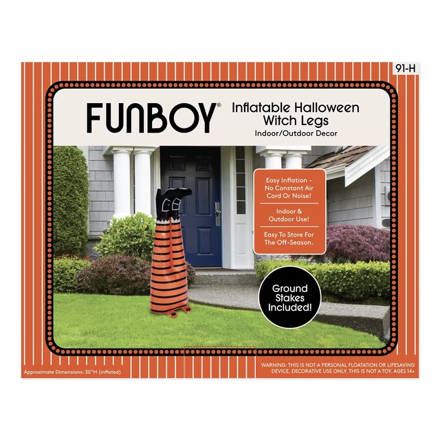 Alt view image 3 of 6 - FUNBOY Inflatable Halloween Witch Legs, Indoor/Outdoor Halloween Decor