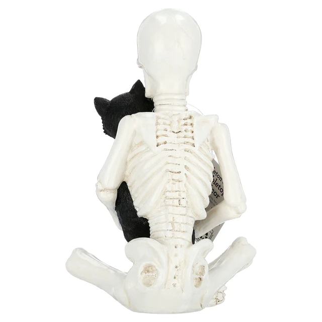 Alt view image 4 of 7 - Way To Celebrate Skeleton and Cat Decoration, Black and White, 8.8Inches, Halloween