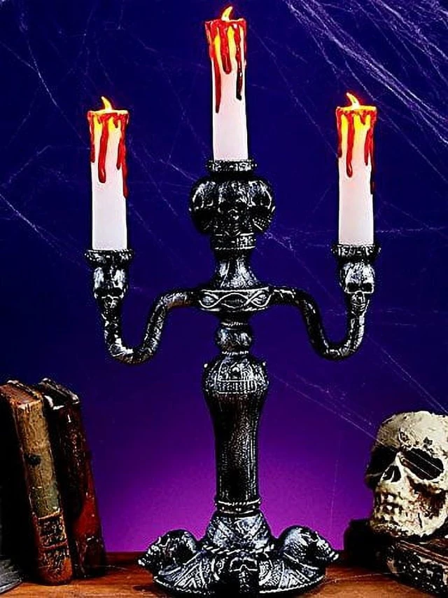 Alt view image 2 of 2 - Fun World Light-Up Candelabra Halloween Decoration