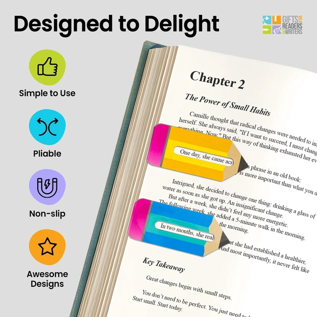 Alt view image 5 of 6 - Thinking Gifts Linemarker Magnetic Book Holder & Page Marker Set of 2