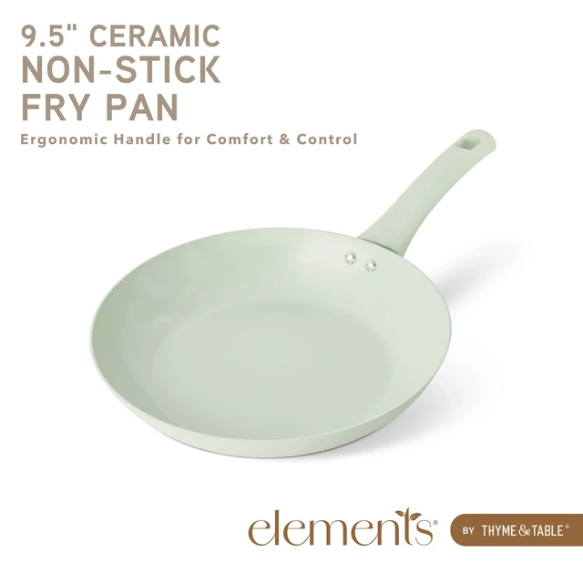 Alt view image 3 of 4 - Thyme & Table Elements 9.5" Ceramic Non-Stick Fry Pan, Green