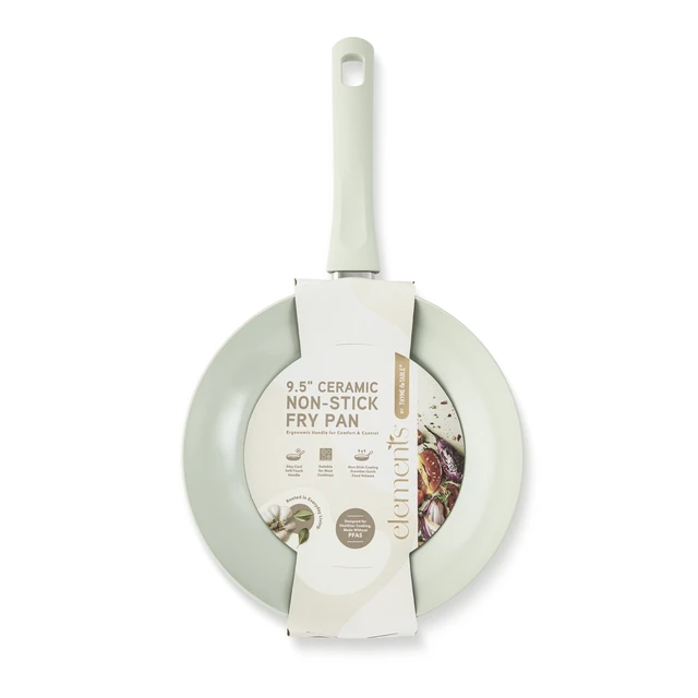 Alt view image 2 of 4 - Thyme & Table Elements 9.5" Ceramic Non-Stick Fry Pan, Green