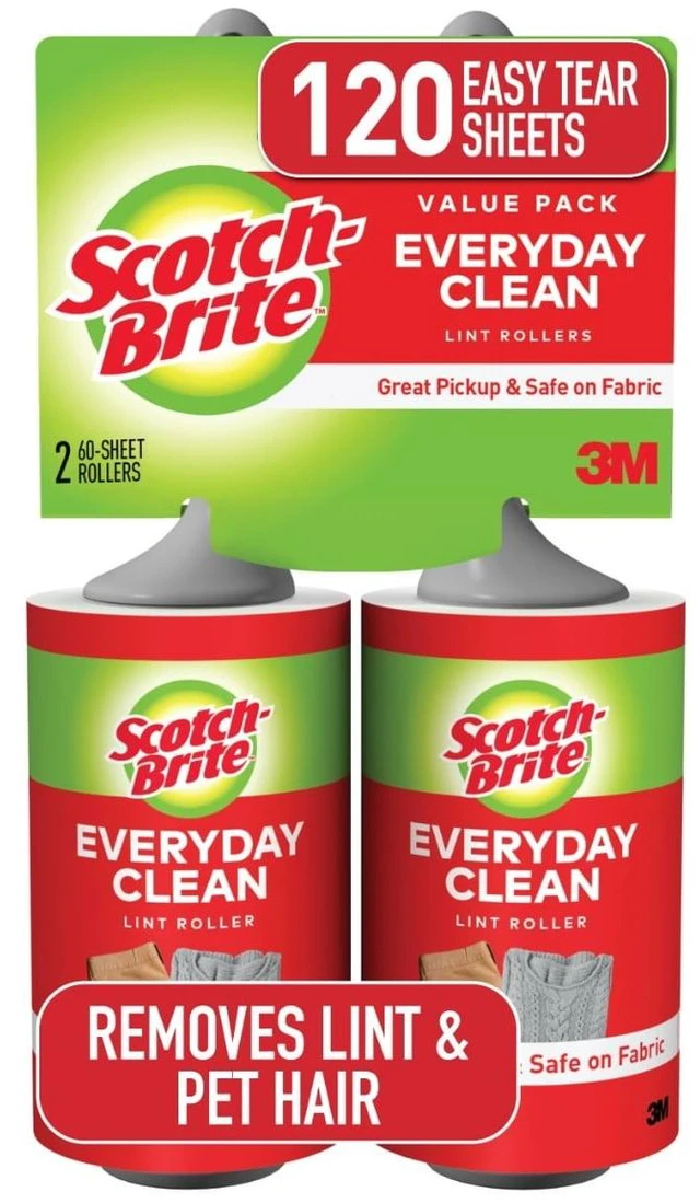 Main image of Scotch-Brite Lint Roller, 2 Rollers, 60 Sheets per Roller