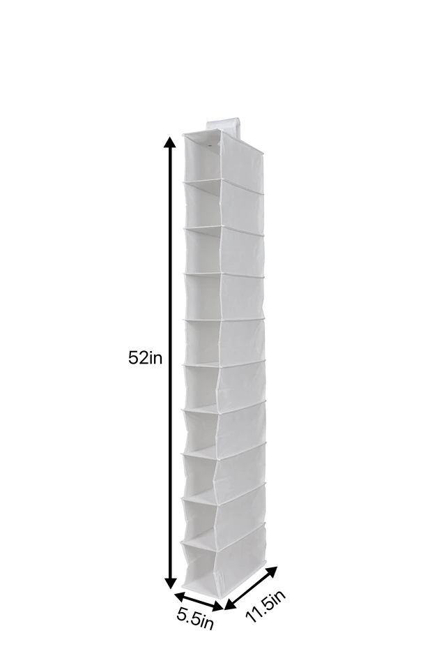 Alt view image 6 of 6 - Mainstays 10 Shelf Hanging Closet Shoe Organizer, Non-Woven, Arctic White