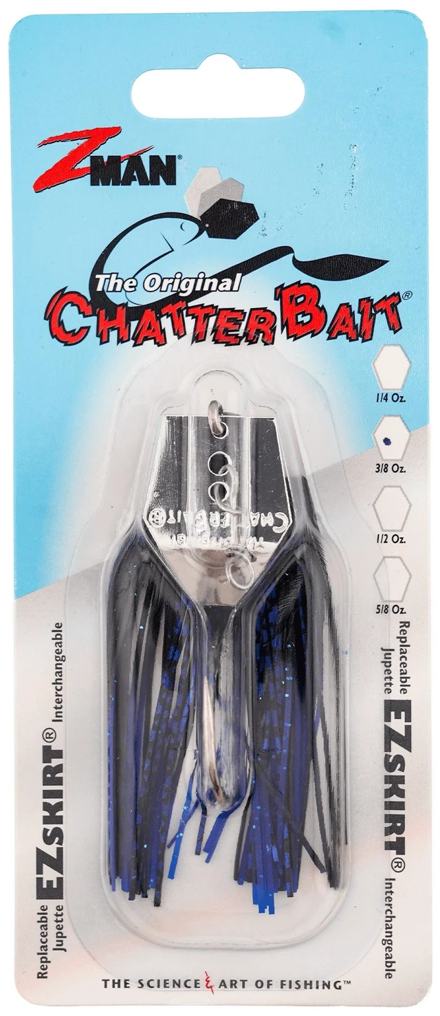 Alt view image 2 of 6 - Z-Man Original ChatterBait Bladed Jig 3/8 oz Blue Black