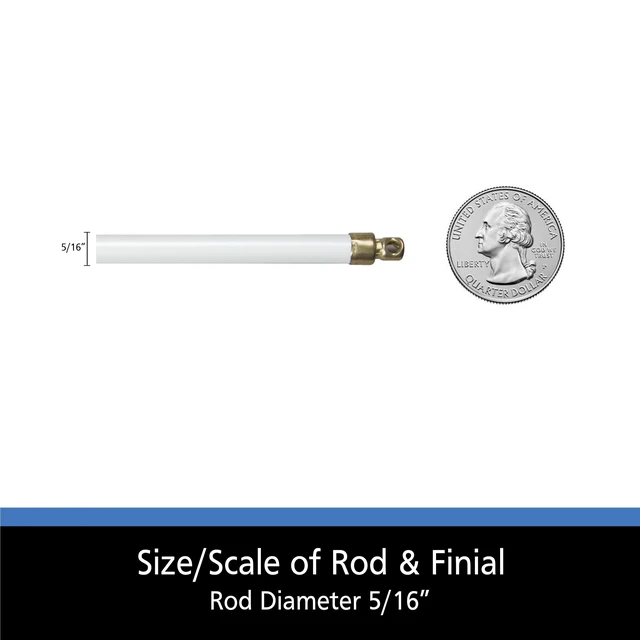 Alt view image 6 of 6 - Mainstays 5/16" Adjustable Swivel Sash Rod, 21-38", White (5 Pack)