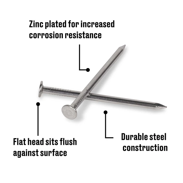 Alt view image 6 of 6 - Fas-n-tite Common Nails, 6D x 2", Steel, Polished, Gray, Interior Nails, 4 Pack
