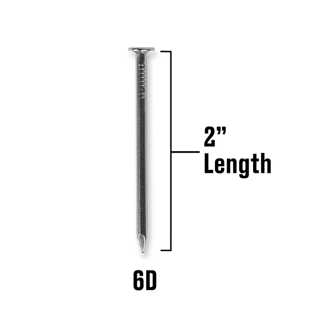 Alt view image 3 of 6 - Fas-n-tite Common Nails, 6D x 2", Steel, Polished, Gray, Interior Nails, 4 Pack