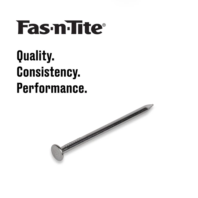Alt view image 2 of 6 - Fas-n-tite Common Nails, 6D x 2", Steel, Polished, Gray, Interior Nails, 4 Pack