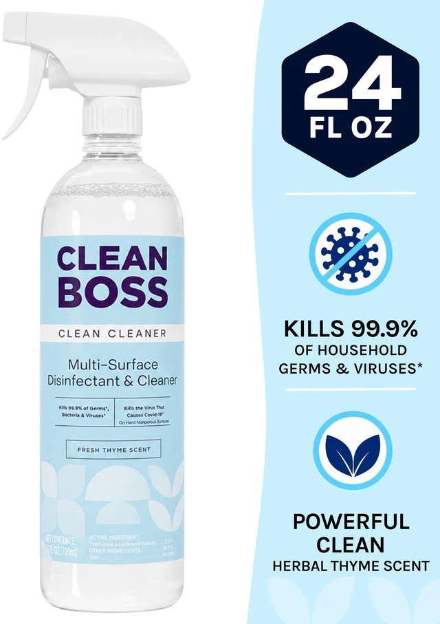 Main image of CleanBoss Multi-Surface Botanical Disinfectant, 24 fl oz, Fresh Thyme