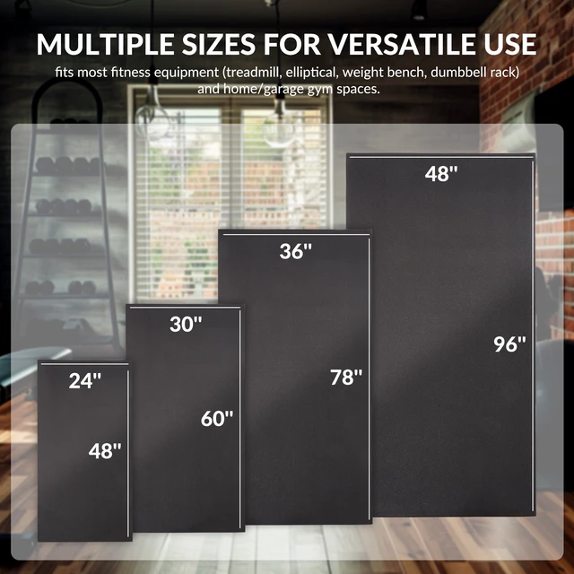 Alt view image 2 of 6 - Signature Fitness PVC Equipment Mat, Black, 4 Sizes, Protective Floor Mat for Treadmills, Exercise Bikes, Home Gym
