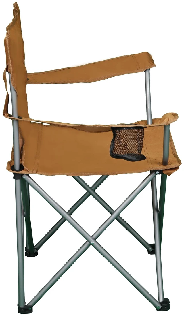 Alt view image 4 of 7 - Ozark Trail Folding Quad Camp Chair with Cup Holder, Brown