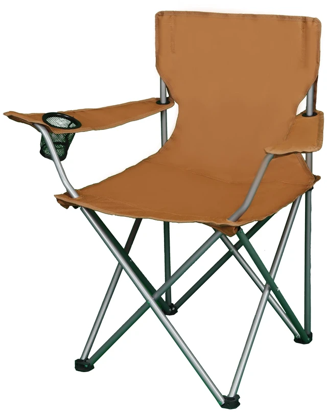 Alt view image 6 of 7 - Ozark Trail Folding Quad Camp Chair with Cup Holder, Brown