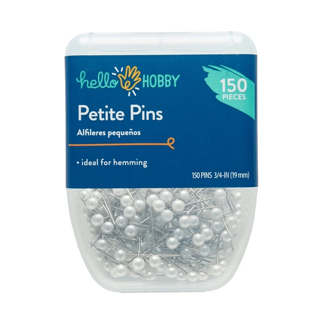 Alt view image 2 of 3 - Hello Hobby Petite Straight Pins, 4 Pack, 3/4", White, 150 Pieces