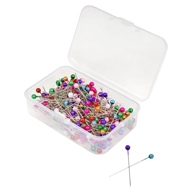 Alt view image 3 of 6 - Hello Hobby Size 24 Long Pearlized Head Steel Pins, Assorted Colors, 250 Count