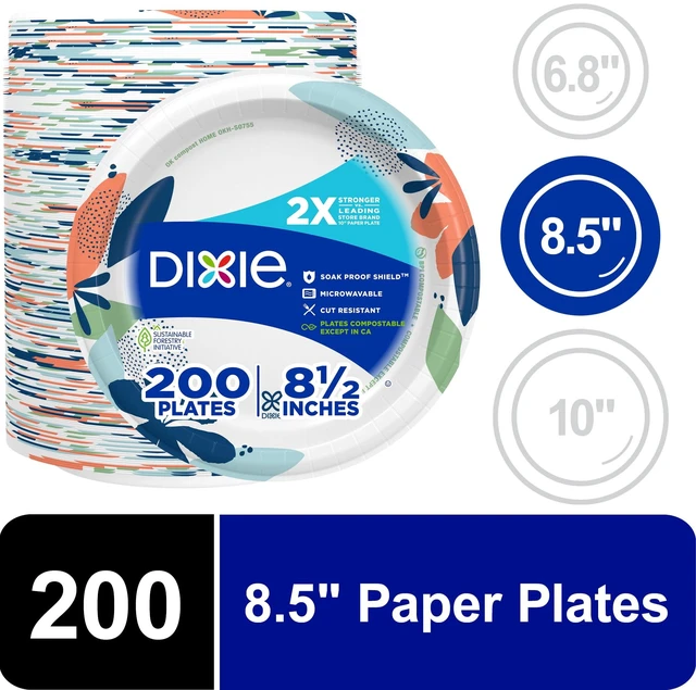Main image of Dixie Disposable Paper Plates 8.5in Multi-Color 200 Count