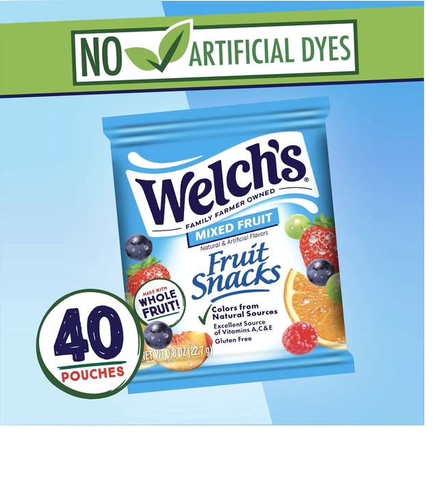 Alt view image 2 of 5 - Welch's Fruit Snacks Mixed Fruit Soft Gluten-Free Kids Snacks 0.8oz 40 Count