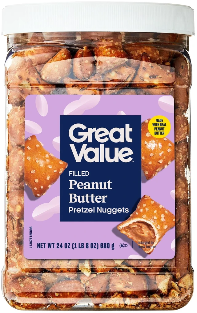 Main image of Great Value Peanut Butter Filled Pretzel Nuggets, 24oz