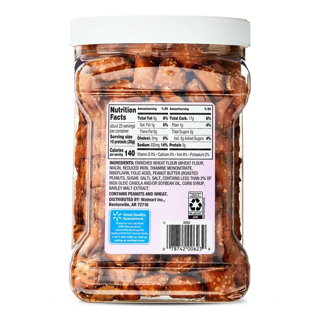 Alt view image 6 of 6 - Great Value Peanut Butter Filled Pretzel Nuggets, 24oz