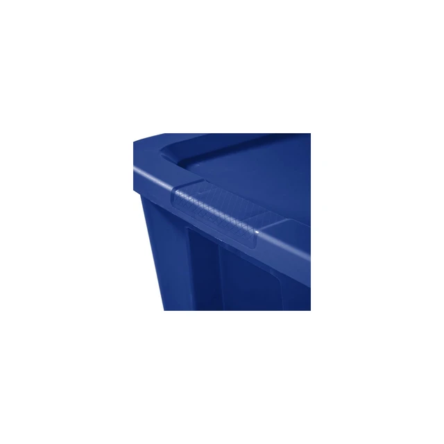 Alt view image 3 of 6 - Sterilite 18Gal. Plastic Storage Bin with Snap-on Lid, Blue Tote