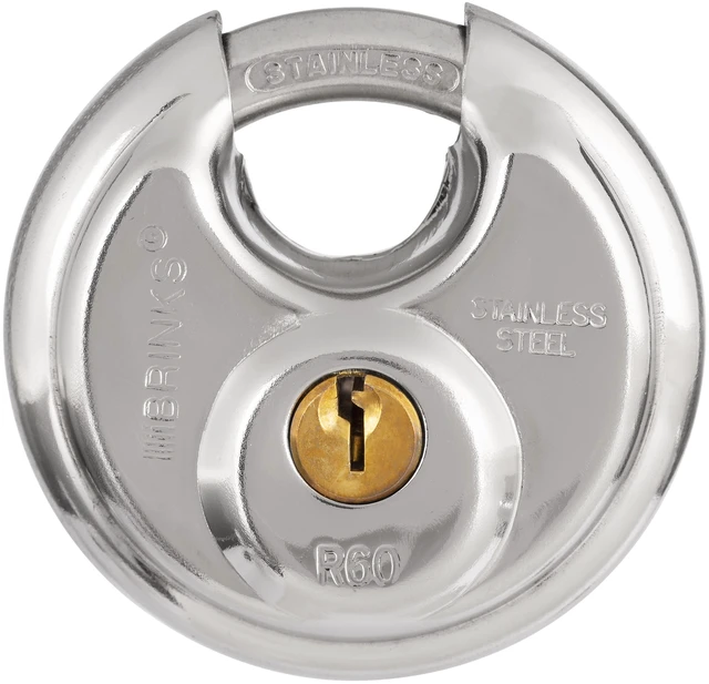 Main image of Brinks Stainless Steel 60mm Keyed Discus Padlock with 5/8in Shackle