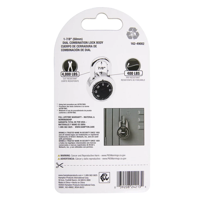 Alt view image 2 of 7 - Brinks 50mm Steel Dial Combination Padlock with 1in Shackle