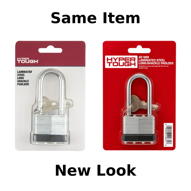 Alt view image 5 of 6 - Hyper Tough 1-9/16 in. (40mm) Laminated Steel Keyed Padlock with 2 in. (51mm) Long Hardened Steel Shackle