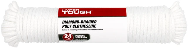 Main image of Hyper Tough 7/32 Standard Diamond Braided Poly Clothes Line 100 feet White