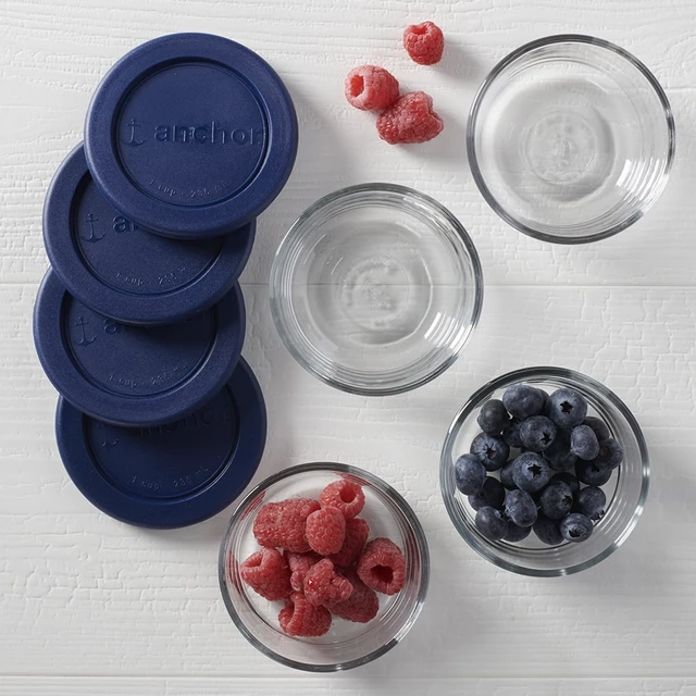 Alt view image 4 of 7 - Anchor Hocking Glass Food Storage Containers with Lids, 1 Cup Round, Set of 4