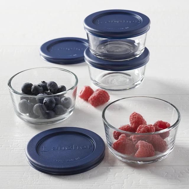 Alt view image 6 of 7 - Anchor Hocking Glass Food Storage Containers with Lids, 1 Cup Round, Set of 4