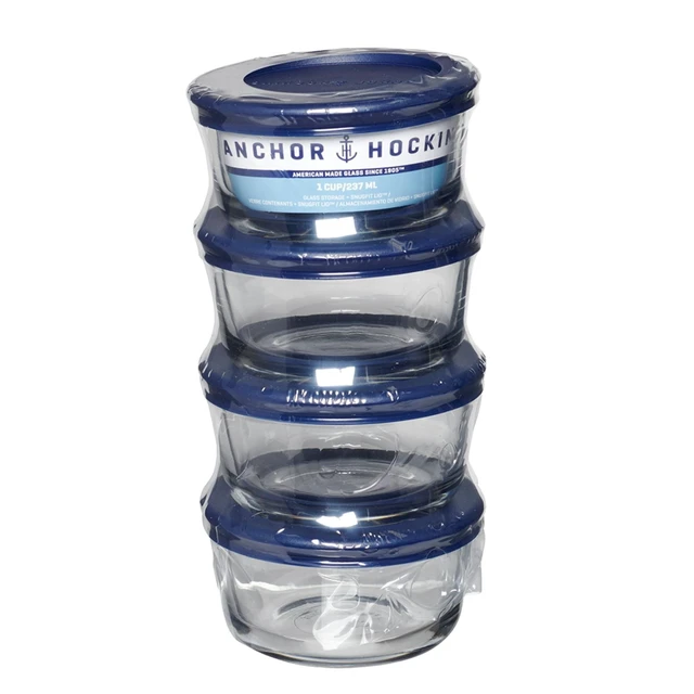 Alt view image 5 of 7 - Anchor Hocking Glass Food Storage Containers with Lids, 1 Cup Round, Set of 4