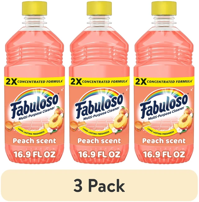 Main image of (3 pack) Fabuloso 2X Multi-Purpose Cleaner, No Rinse Floor Cleaner, Peach Scent, 16.9 fl oz