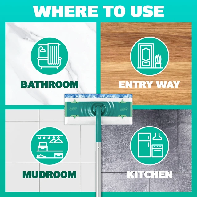 Alt view image 5 of 6 - Swiffer Starter Classic Kit (1 Device, 2 Hair Magnet Dry Cloths, 2 Mop & Go Wet Cloths)
