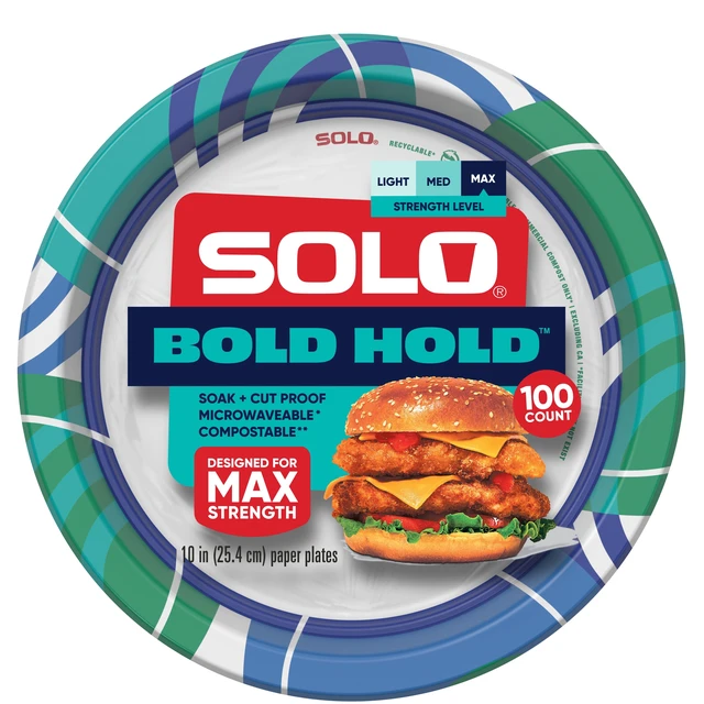 Alt view image 5 of 5 - Solo Bold Hold 10in 100CT Heavy Weight Paper Plate