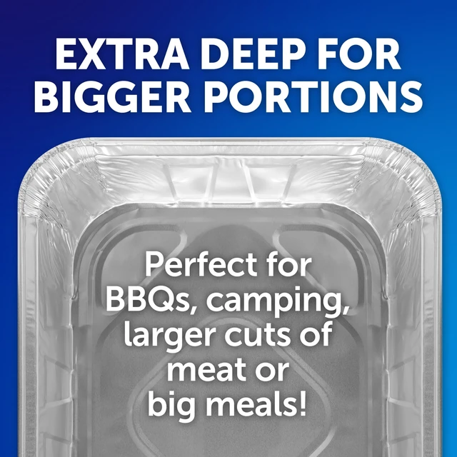 Alt view image 3 of 6 - Reynolds Kitchens Heavy Duty Extra Deep Disposable Utility Pan for Grilling, 13.25 x 9.63 x 3.5 in., 1 Count