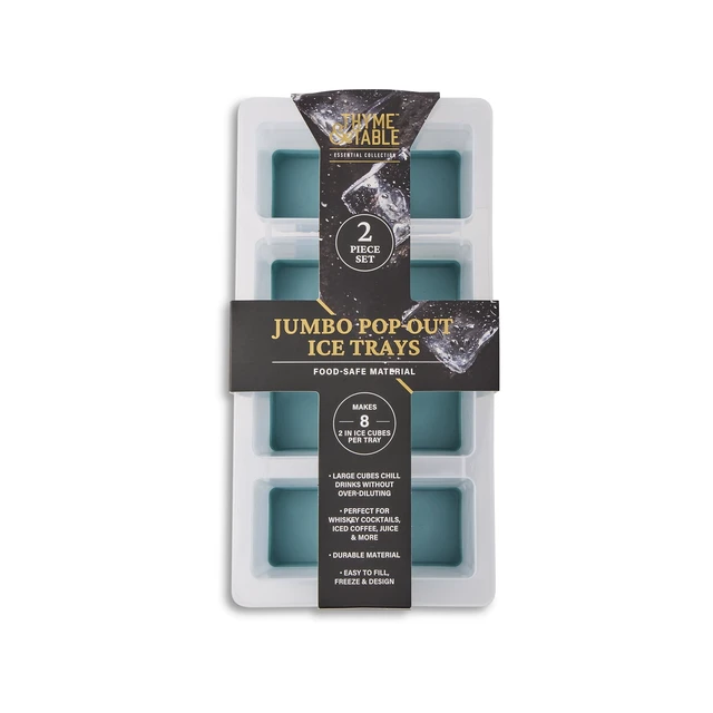 Alt view image 4 of 5 - Thyme & Table 2-Piece Jumbo Pop-Out Ice Tray Set, Blue