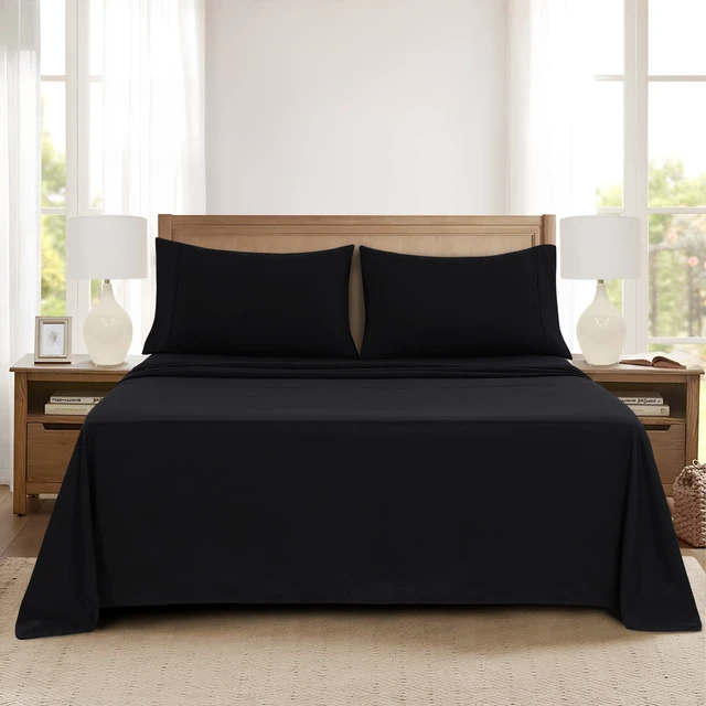Alt view image 2 of 6 - Mainstays Super Soft Brushed Microfiber Pillowcase Set, Rich Black, Standard/Queen, 2 Piece