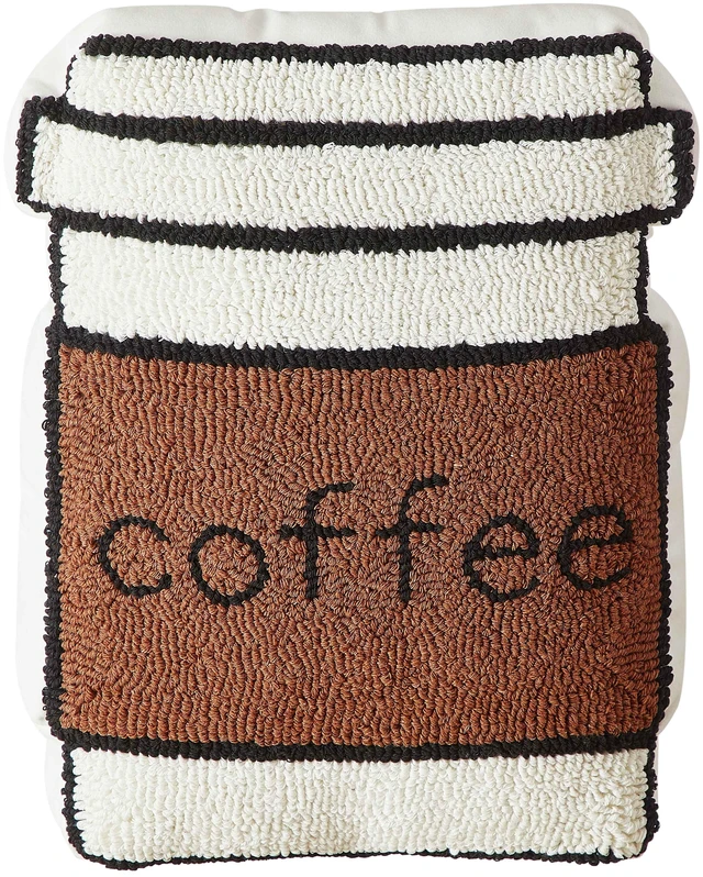 Main image of Mainstays Coffee Cup Shaped Decorative Throw Pillow, 15 in x 13 in, Adult