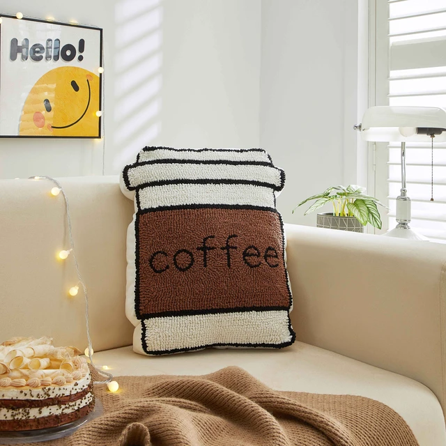 Alt view image 3 of 6 - Mainstays Coffee Cup Shaped Decorative Throw Pillow, 15 in x 13 in, Adult