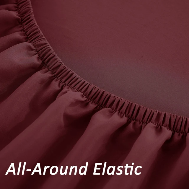 Alt view image 6 of 6 - Mainstays Super Soft Microfiber 2-Pack Fitted Sheets, Grey Stone/Luscious Red Merlot, Full