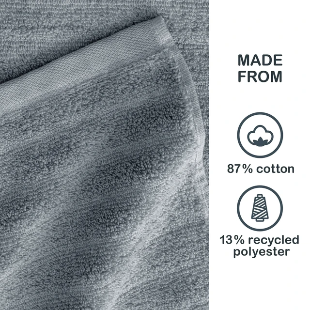 Alt view image 6 of 6 - Mainstays Performance Bath Sheet, Textured Grey, 62 in x 30 in